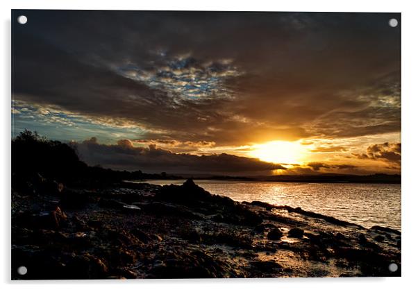 River Taw Sunrise Acrylic by Dave Wilkinson North Devon Ph