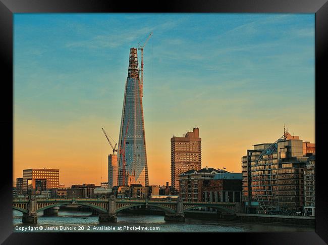 Building The Shard Framed Print by Jasna Buncic