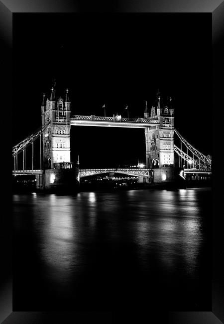 Tower Bridge In Black and White Framed Print by David Pyatt