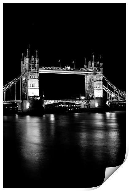 Tower Bridge In Black and White Print by David Pyatt