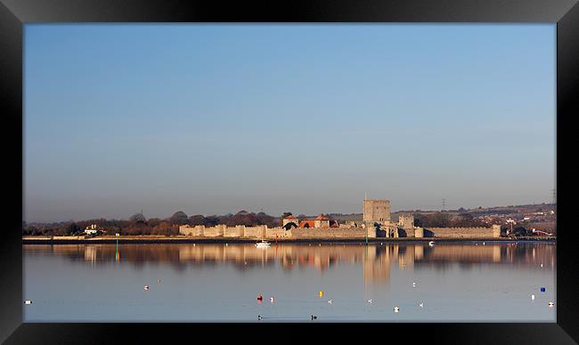 Portchester Castle Reflection Framed Print by Sharpimage NET