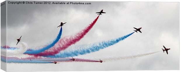Red Arrows - The Break Canvas Print by Chris Turner