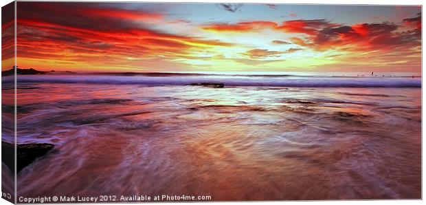 A Surfers' Moment Canvas Print by Mark Lucey