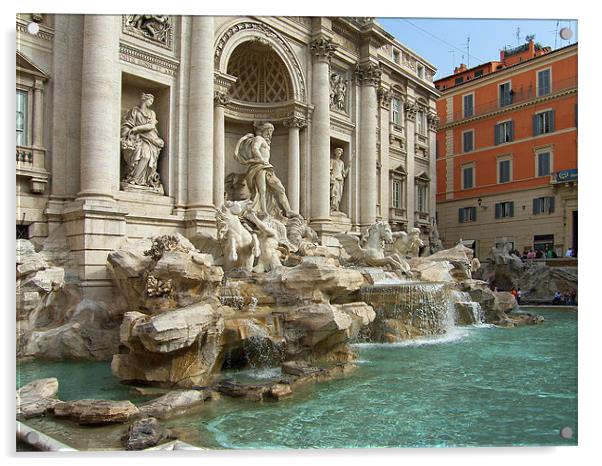 Trevi Fountain, Rome Acrylic by Tom Gomez