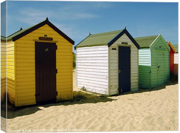 Old Beach Huts Southwold Canvas Print by Paul Boyce