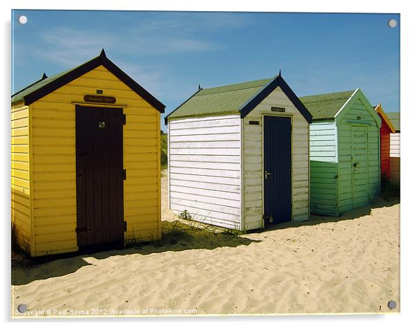 Old Beach Huts Southwold Acrylic by Paul Boyce