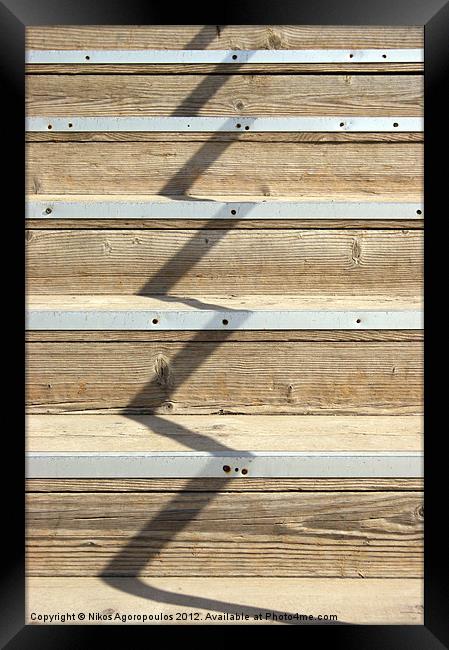Timber steps abstract Framed Print by Alfani Photography