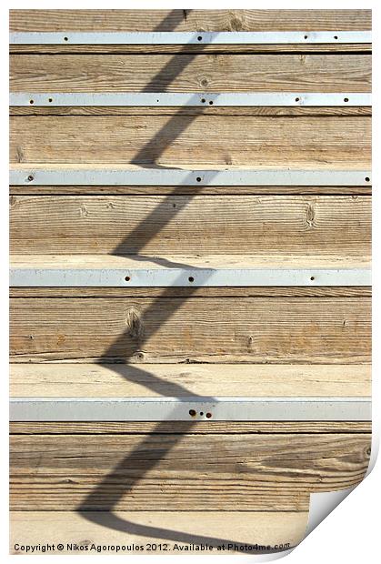 Timber steps abstract Print by Alfani Photography