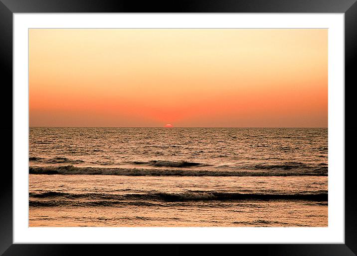 sunset at Anjuna Beach Goa Framed Mounted Print by Natasha Coutinho