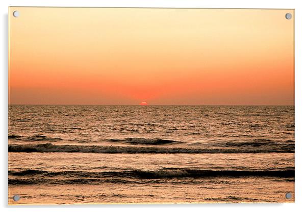 sunset at Anjuna Beach Goa Acrylic by Natasha Coutinho