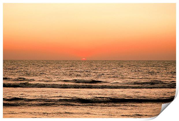 sunset at Anjuna Beach Goa Print by Natasha Coutinho