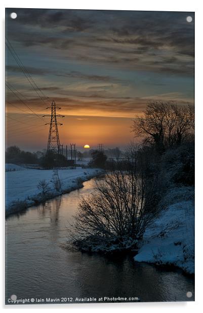 Sunrise over the River Dove Acrylic by Iain Mavin