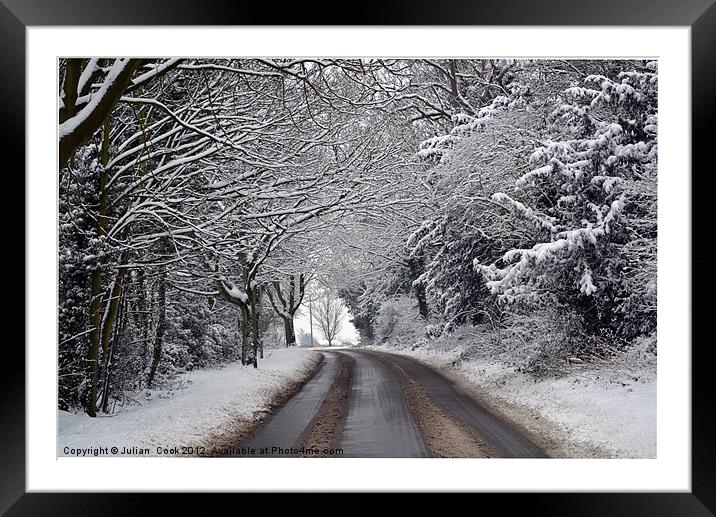 A Snowy Canopy Framed Mounted Print by Julian  Cook
