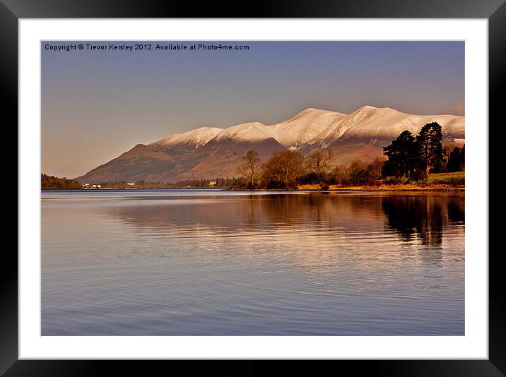 Derwentwater - Lake District. Framed Mounted Print by Trevor Kersley RIP