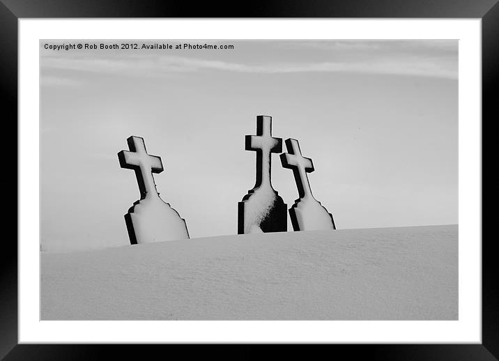 'Three Crosses' Framed Mounted Print by Rob Booth