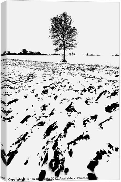 Snow On Norfolk Farmland Canvas Print by Darren Burroughs