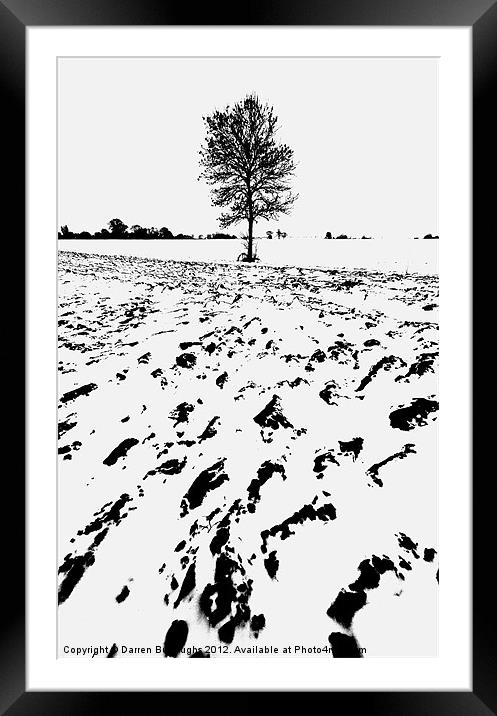 Snow On Norfolk Farmland Framed Mounted Print by Darren Burroughs