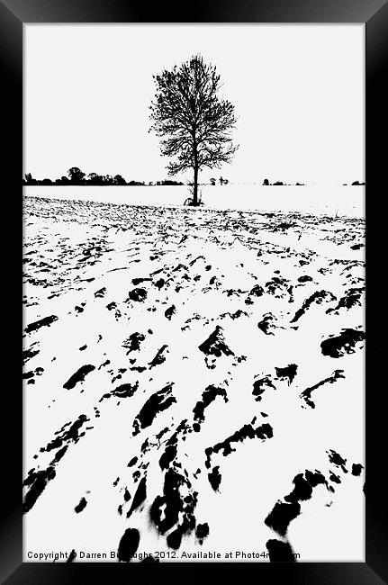 Snow On Norfolk Farmland Framed Print by Darren Burroughs