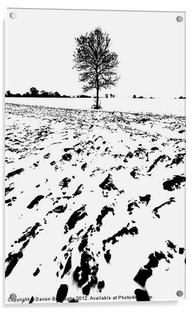 Snow On Norfolk Farmland Acrylic by Darren Burroughs