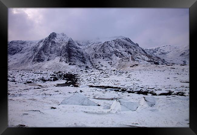 Snowdonia in Winter Framed Print by Gail Johnson