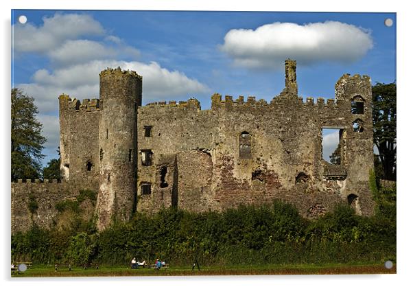 Laugharne Castle Acrylic by Steve Purnell