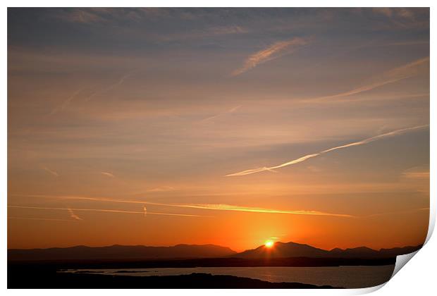 Sunrise over Snowdonia Print by Gail Johnson