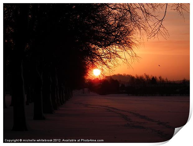 Morning sky Print by michelle whitebrook