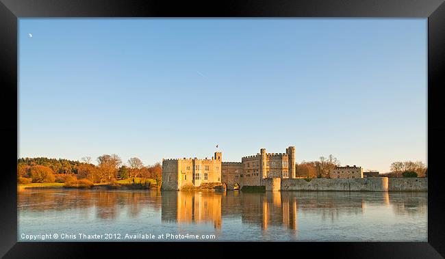 Majestic Leeds Castle on Ice Framed Print by Chris Thaxter