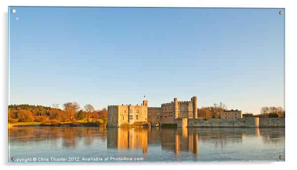 Majestic Leeds Castle on Ice Acrylic by Chris Thaxter