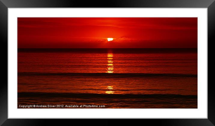 Sun on the water Framed Mounted Print by Andrew Driver