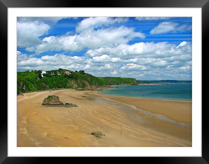 North Beach. Tenby.Pembrokeshire. Framed Mounted Print by paulette hurley