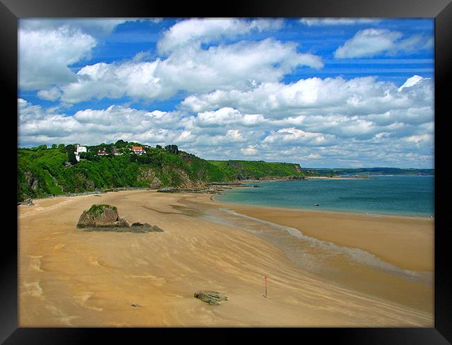 North Beach. Tenby.Pembrokeshire. Framed Print by paulette hurley