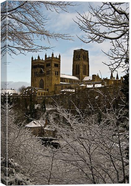 Durham Cathedral in snow Canvas Print by eric carpenter
