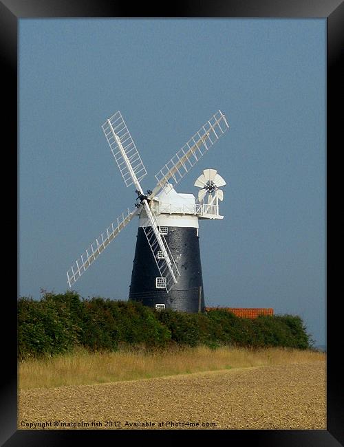 Windmill At Burnham Overy Staithe Framed Print by malcolm fish