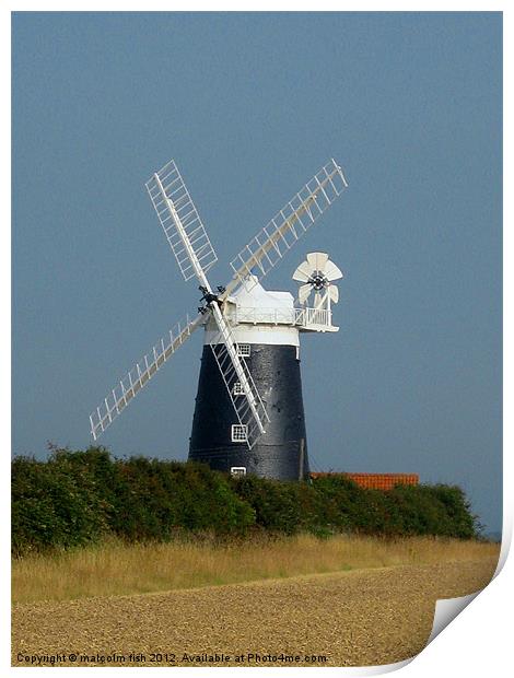 Windmill At Burnham Overy Staithe Print by malcolm fish