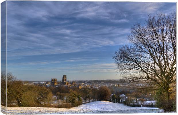 Durham Cathedral and City. Canvas Print by Kevin Tate