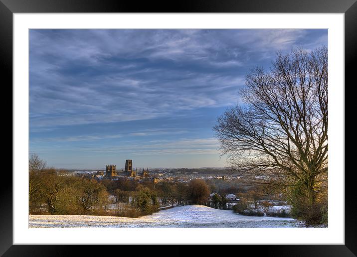 Durham Cathedral and City. Framed Mounted Print by Kevin Tate