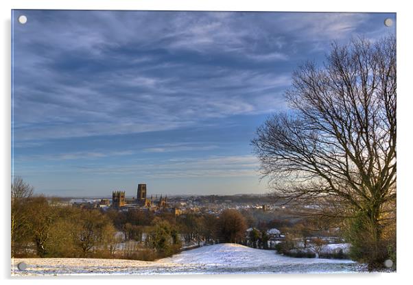 Durham Cathedral and City. Acrylic by Kevin Tate