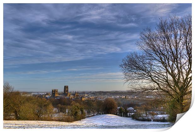 Durham Cathedral and City. Print by Kevin Tate