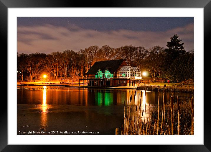 The Lakeside by night Framed Mounted Print by Ian Collins