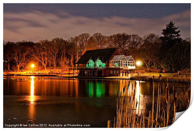 The Lakeside by night Print by Ian Collins