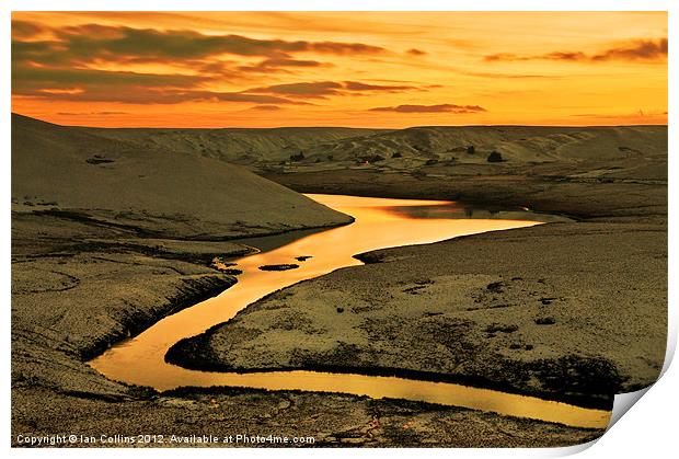 Elan Valley Sunset Print by Ian Collins