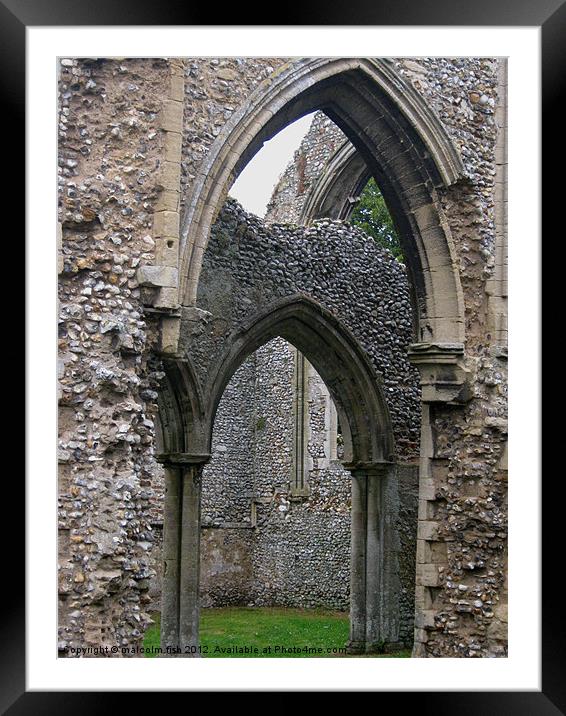 Creake Abbey Arches Framed Mounted Print by malcolm fish