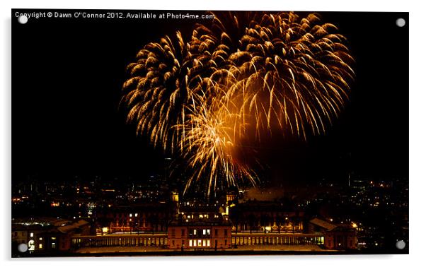 Royal Greenwich Fireworks Acrylic by Dawn O'Connor