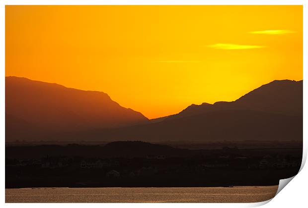 Sunrise over Snowdonia Print by Gail Johnson