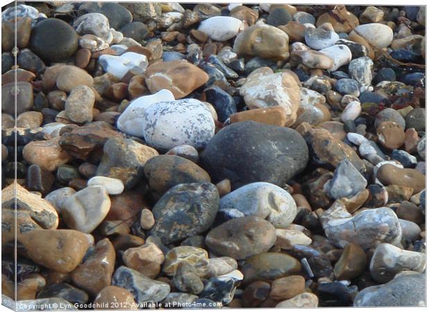 Pebbles on the shore Canvas Print by Lyn Goodchild
