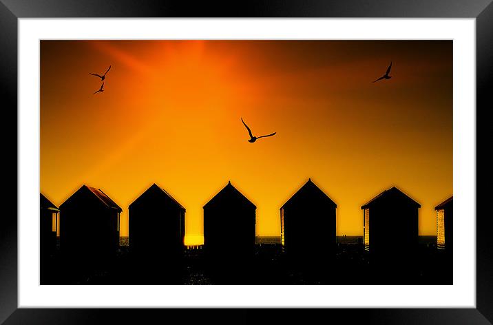 Amber Huts Framed Mounted Print by Louise Godwin