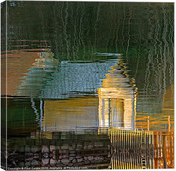 Boathouse Reflection Canvas Print by Paul Causie