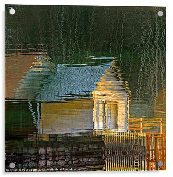 Boathouse Reflection Acrylic by Paul Causie