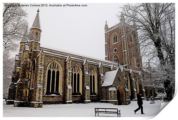 ST PETER'S ST ALBANS Print by Helen Cullens